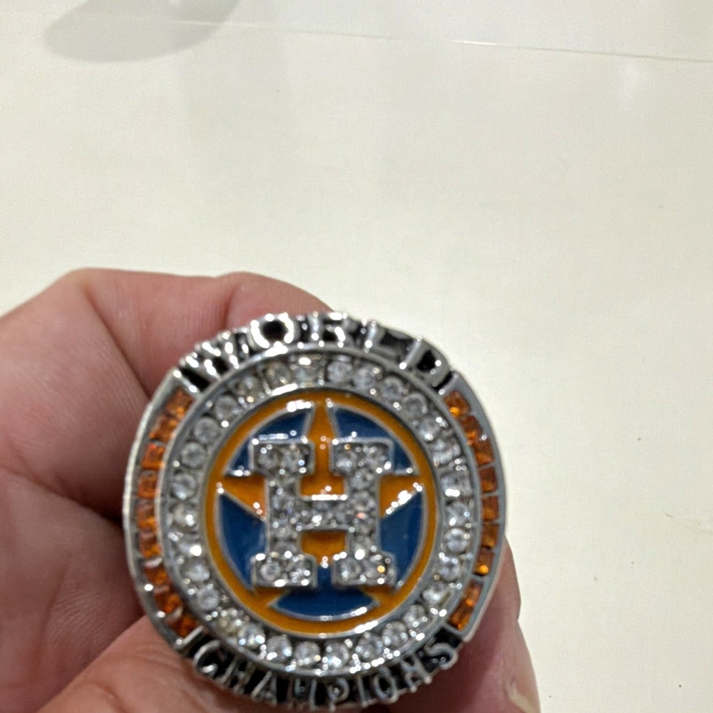 Houston Astros Springer 2017 World Series Champions Ring Size 12 Silver/Blue